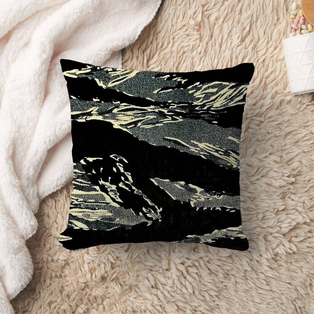 Tiger Stripe Camo Cushion Cover Decorative Pillow Sofa Home Decor Case Pillow Cases