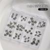 12 Grid Mini Zircon Pearl Nail Accessories Internet Celebrity New Mixed Flat Bottom Steel Ball Cross Decoration