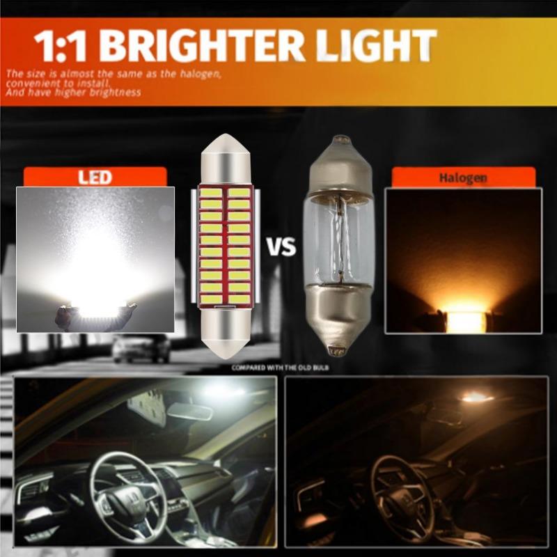 1 adet 12V C5W 31mm 36mm 39mm 41mm 4014 Araba Feston Işıkları Oto İç Mekan Tavan Lambası Okuma Ampulü Beyaz