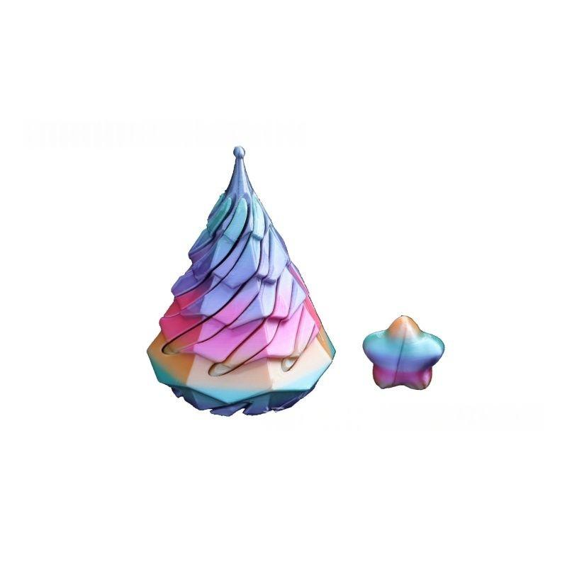 

Dual Color 3D Printed Spiral Christmas Tree Toy Creative Swirl Cone Stress Relief Gift for Kids Holiday Decoration Xmas Gift