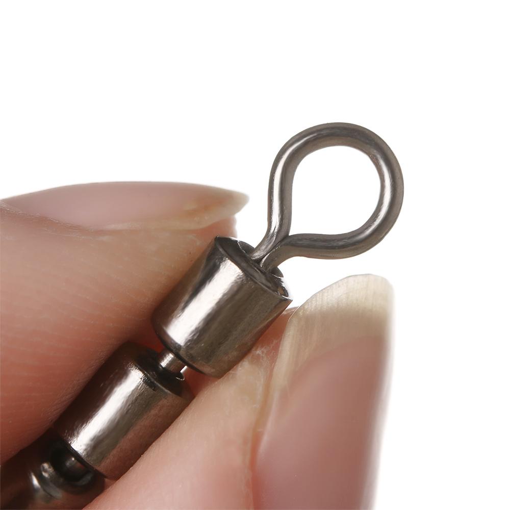 10pcs Safe Fishing Swivels Bearing Rolling Triple Quick Connect Fishing Swivels Lightweight Corrosion Resistant Durable Portable
