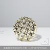 European Style Metal Ball Handicrafts Gold Hollow Ball Ornaments Electroplating Silver Sculpture Living Room Study Decor Gifts