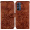 For Samsung Galaxy M35 5G Stand Case Lily Flower Imprint Leather Phone Cover