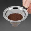 304 Stainless Steel Coffee Filter Reusable Double Layer Small And Light Compact Cone Dripper Hot Water Mesh New