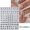 1pcs Black White Pink Mini Bowknot Design Nail Art Sticker Self Adhesive Lace Ribbons Bow Butterfly Decals Nail Art Decoration
