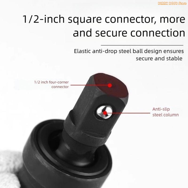 K1AE Professional 1/2Inch Drive Universal Joint Adapter Reinforced Steel Construction Square Socket For Power Tool