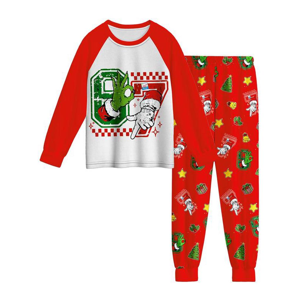 67 Dětská módní sada: Top s dlouhým rukávem a kulatým výstřihem a kalhoty