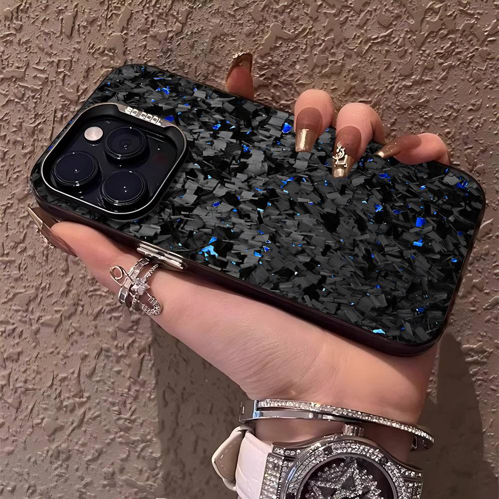 Abstrakte Kunst Schwarz Geschmiedetes Carbon Fundas Handyhülle Für IPhone 17 17E 16 Plus Pro Max 15 14 13 12 11 Matt Bunte Hüllen