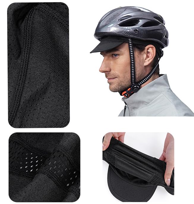 LYING Cycling Cap with Summer Mesh Inner Cap with UV Helmet Inner Perfect for and Outdoor Pack of 2 Brim, Men's Protection, Breathable, Sweat-Wicking,