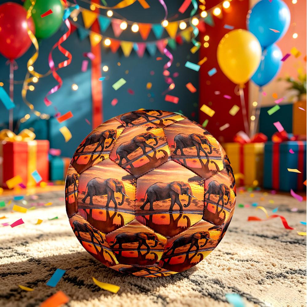 1pc African Sunset Elephant Size 5 Soccer Ball Professional Match Training Football Indoor &Outdoor Sports Ball Lightweight Durable c6568