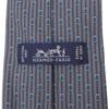 Excellent HERMES tie Horse tack motif all-over pattern gray silk mens Used