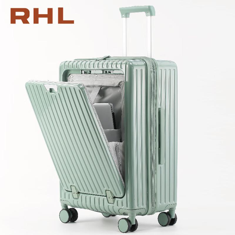 USB Charging Spinner Luggage with Front Opening 24 inch