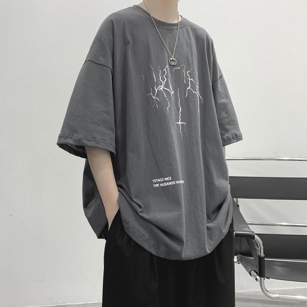 2021 Men's Short-Sleeve Summer Trendy Loose Hong Kong Style T-Shirt