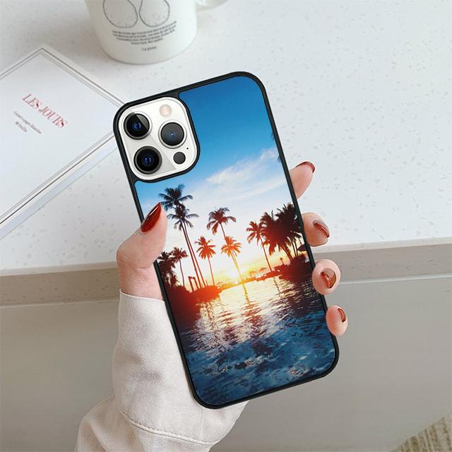 Tropical Summer palm trees Phone Case For Apple Pro Max 6S Plus For iPhone 17 Air 13 12 14 15 16  Cover Coque
