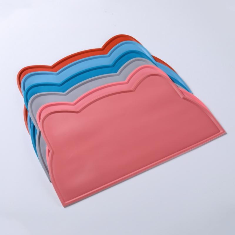 Non-Slip Pet Silicone Food Mat Bowl Pad Leak-Proof Feeding Mats Cushion for Cats Dogs Pet Cat Feeder Dog Bowl Pet Accessories