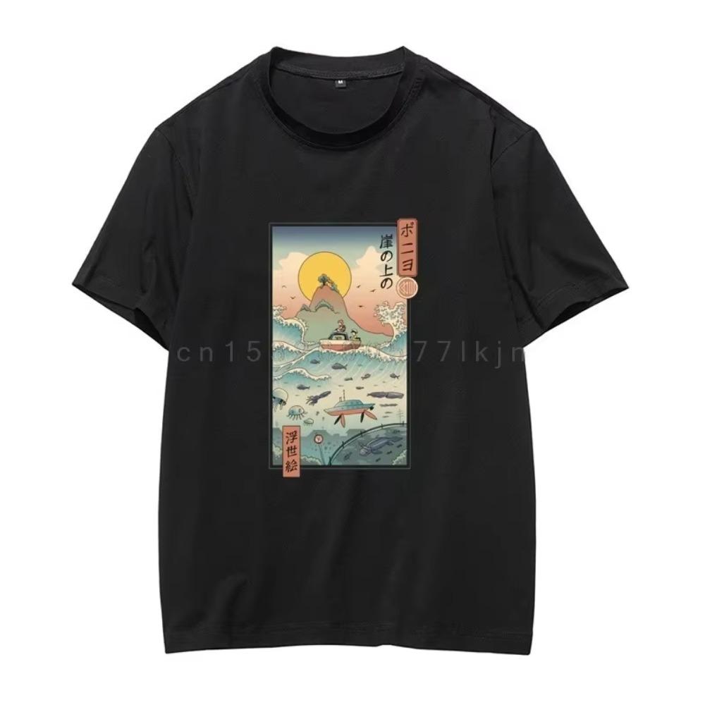 Harajuku Japanese Anime Chinchilla Tshirt Men's Studio Ghibli Hayao Miyazaki Men and Women Cartoon Clothes Summer T Shirt