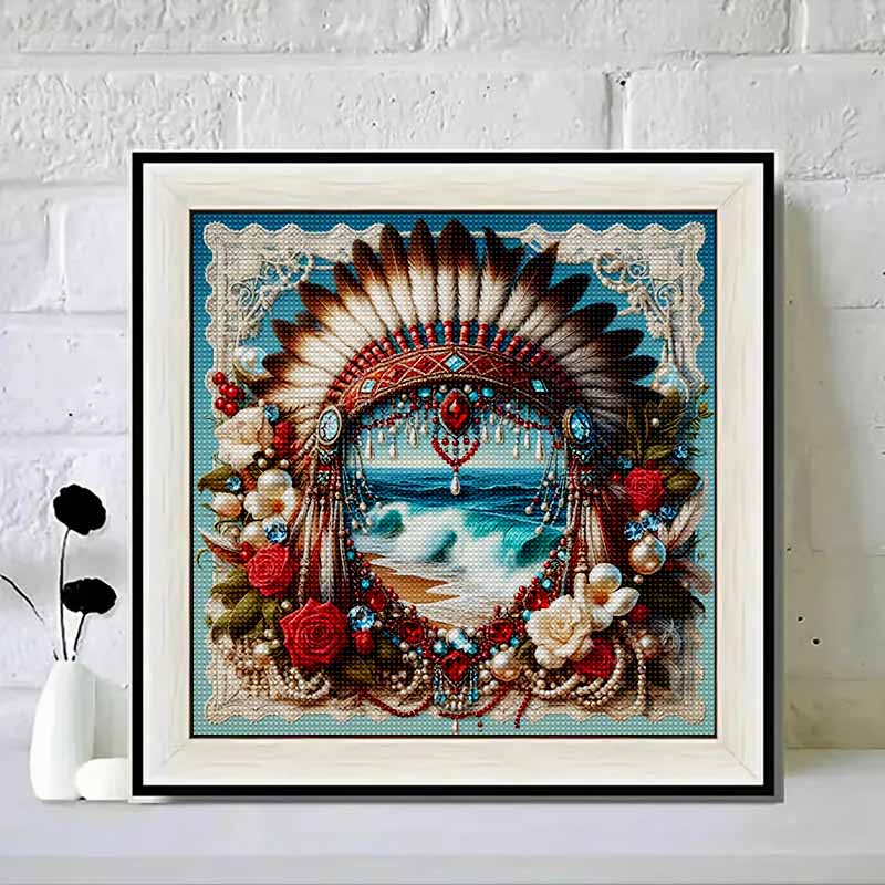 New Arrival 5D DIY Full Circle Diamond Painting "Ethnic Avatar Frame" Embroidery Cross Stitch Home Decor Gift