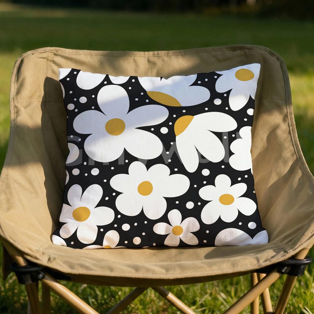 Blooming Flowers Cushion Cover Soft Reversible Durable Pillow Cover MultiScene Use for Home Car Daily Comfort