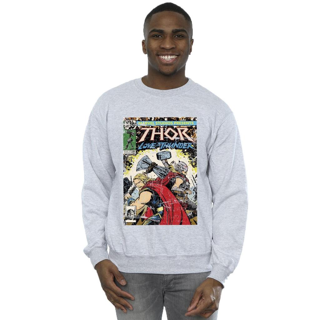 Marvel Mens Thor Love And Thunder Vintage Poster Sweatshirt