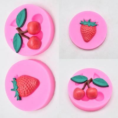 3 Pieces Strawberry Silicone Mold for Chocolate Candy Cake Decoration Fruit Strawberry Shape Baking Mould Handmade DIY Candle Soap Making Mold