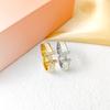 Elegante Anello Regolabile Placcato Oro con Lettera H Smaltata - Gioielli Lusso Coreani Giapponesi