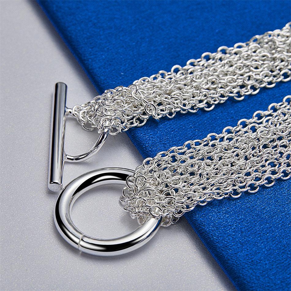 925 sterling silver 8-inch exquisite woven circular bracelet, fashionable men's and women's party jewelry, wedding accessories