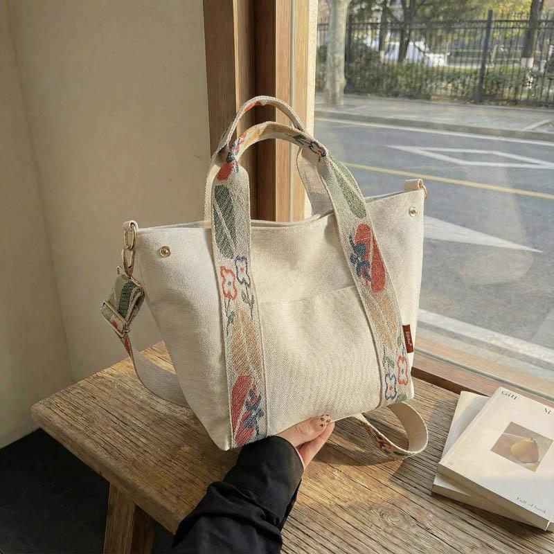 Floral Pattern Tote Bag for Women Stylish Shoulder Bag with Adjustable Strap Large Capacity Daily Use Bag