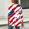 Women's T Shirt Independence Day Print Button 3/4 Sleeve Daily Weekend Fashion Basic V- Neck Regular Top
