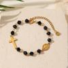 Trendy Cross Pendant Beaded Couple Bracelet