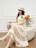 Women's Summer Ethnic Lace Crochet Mid-Length Skirt