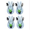Easter Bunny Knife and Fork Holder 4Pcs/set Easter Eggs Rabbit Cutlery Bags Tableware Organizer Table Decorations Party Supplies