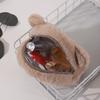 Bolsa de Moedas com Zíper de Urso Fofo de Desenho Animado Bolsa de Maquiagem Durável Bolsa de Fone de Ouvido Portátil de Pelúcia Bolsa de Maquiagem para Meninas Carteira Pequena Kawaii