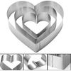 3PCS Heart Cookie Cutter Set, 4" 6" 8" Stainless Steel Sandwiches Cutter DIY Heart Cake Cutter Cake Molds Ring Set Mousse Mold Biscuit Cutter