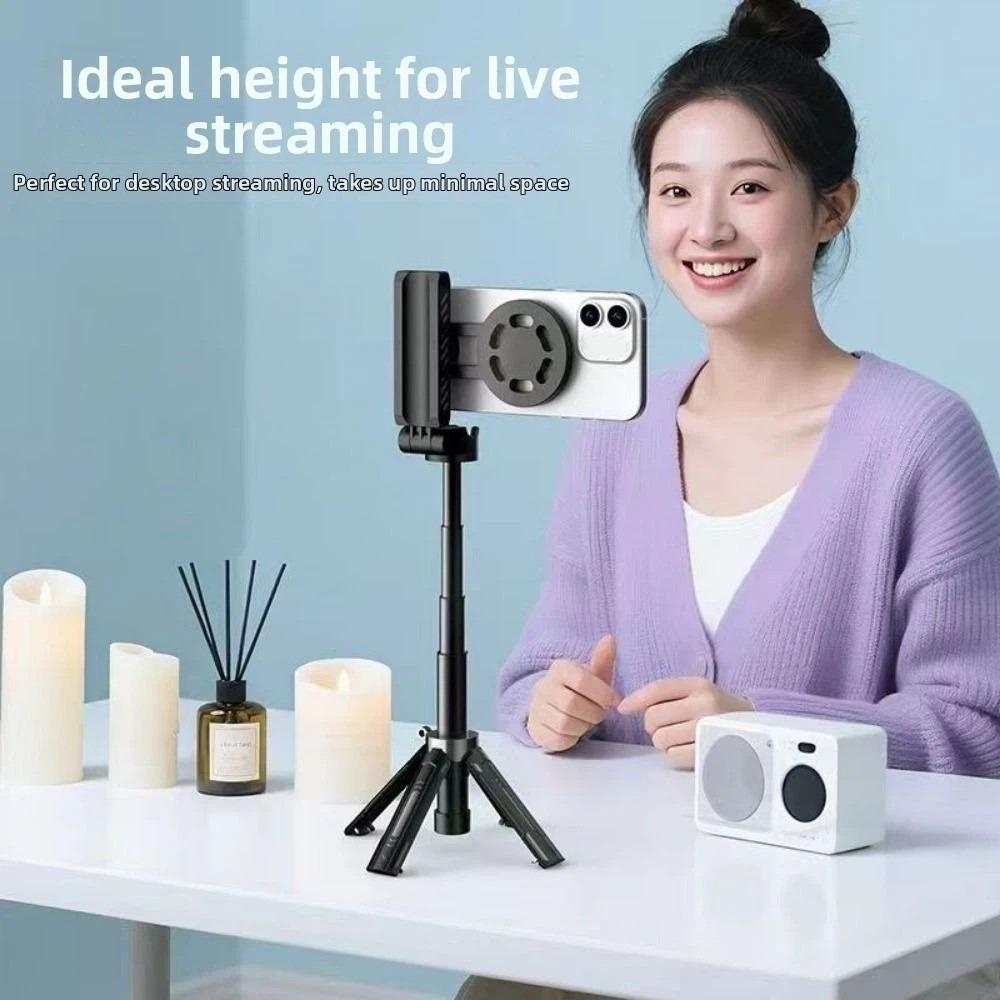 Magnetic Phone Tripod 360 Rotation Bluetooth Selfie Stick Pocket Selfie Stick Filming