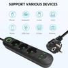 2500W EU Plug Power Strip with 3 USB Ports Extension Cord Socket Extension Cord Round Pin AC Outlet Electrical Charge Adapter