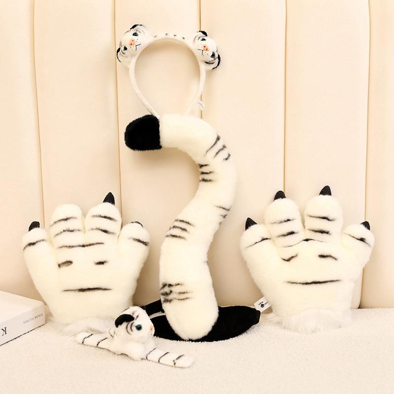 Animal Desene Animate Coadă de Tigru Laba Jucărie de Pluș Dinozaur Leopard Mănuși Bandană Păpușă Recuzită de Performanță pentru Copii