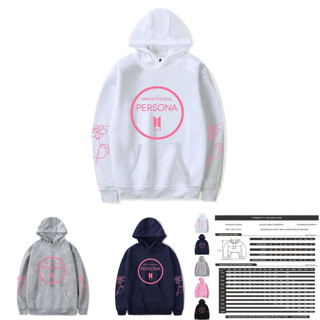 Map Of The Soul Persona Kpop Bts Bangtan Boys Cotton Blend Sweatshirt Hoodie With Hooded Long Sleeves