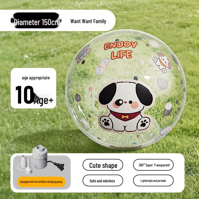 Inflatable Transparent Giant Football Beach Ball for Children and Parent-Child Interaction