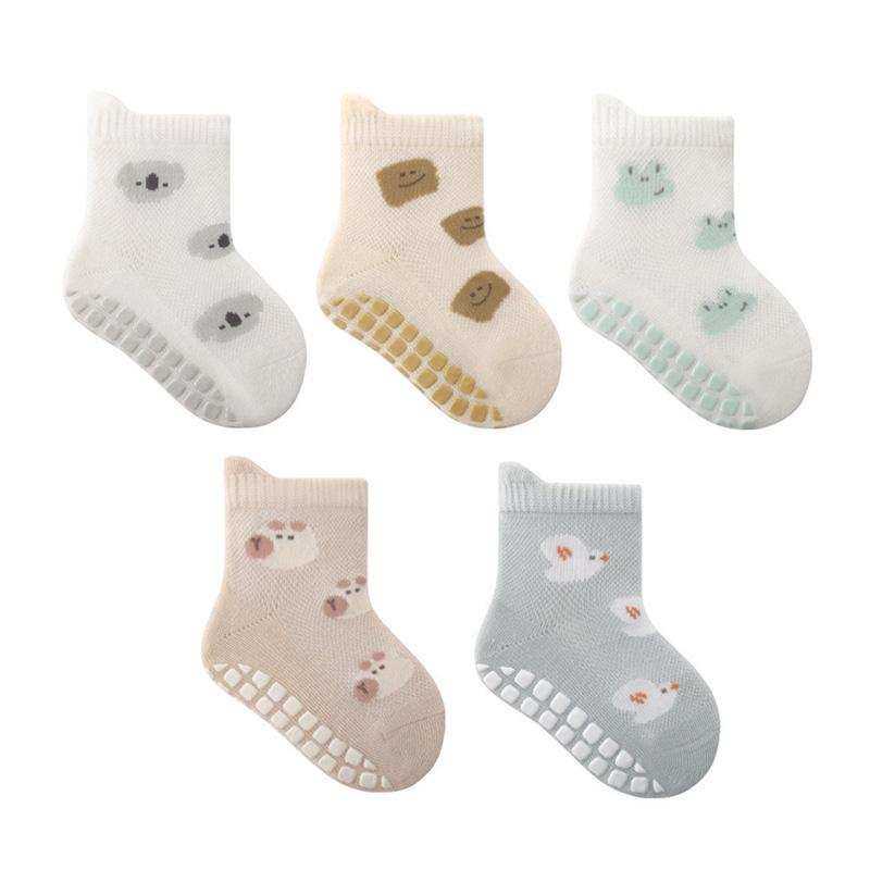 Childrens Non-Slip Socks Cute Cartoon Pattern Kids Boys Girls Floor Socks Comfortable Breathable for Toddler