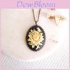 Vintage Black Rose Alloy Necklace With Cross Chain For Women Stylish Jewelry