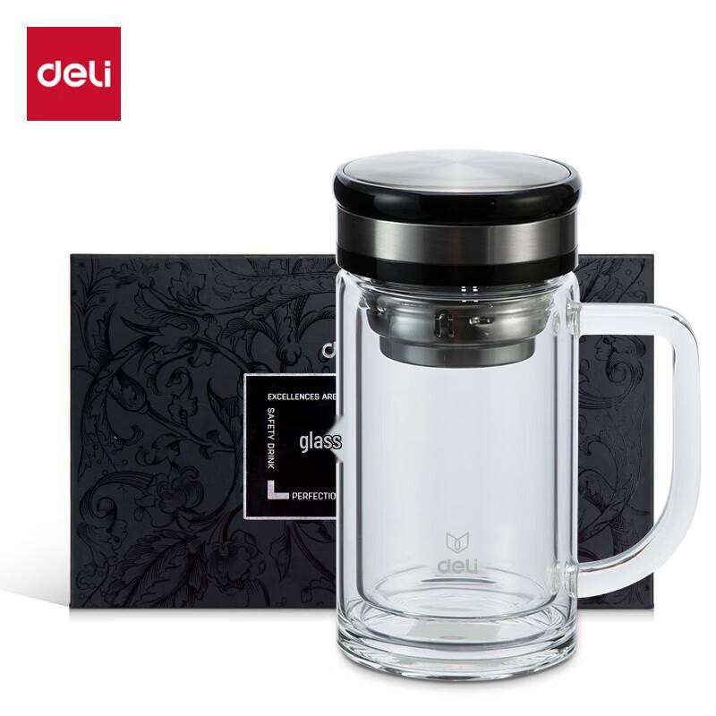 Deli 8989 Double-Layer Glass Cup Set