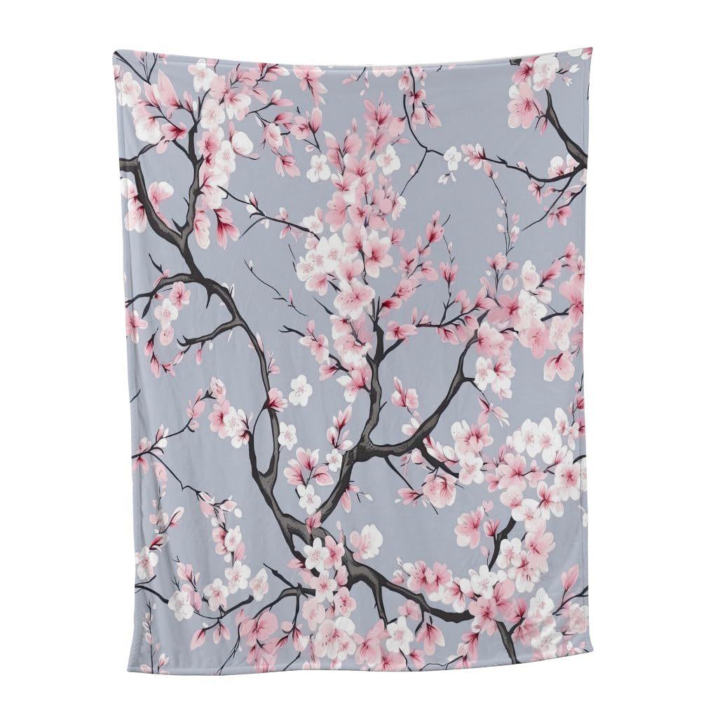 Pink Cherry Blossom Blanket Flower Flower Blanket Ladies Flannel Bed Sofa Soft Nap Blanket