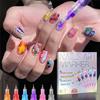 Set de 12 Pensule Colorate pentru Nail Art Impermeabile 0.5MM Pensule cu Oje cu Uscare Rapidă Pensule Acrilice pentru Nail Art Unelte pentru Unghii Salon Unghii DIY