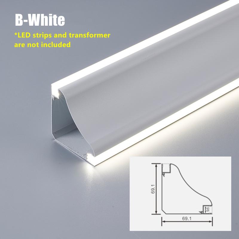 Free Ceiling Top Corner Line Lamp LED Aluminum Profile Surface Mounted Linear Light Channel Ceiling Luminous Plaster Line Decor