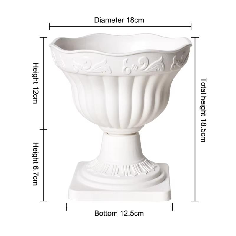 New 1PC Large Outdoor Planter Roman Column Flower Pot Planting Pots Balcony Household White Plastic Porch Decor Flowerpot