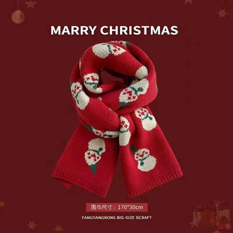 New red Christmas gift imitation cashmere scarf women's winter shawl trendy versatile scarf fashionable versatile