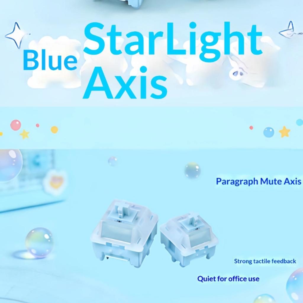 HMX Blue Star Interruttore Silenzioso Tattile 5 Pin Accessori Tastiera Meccanica RGB POM PC PA66 Interruttore Muto Lubrificato in Fabbrica per Hot Swap
