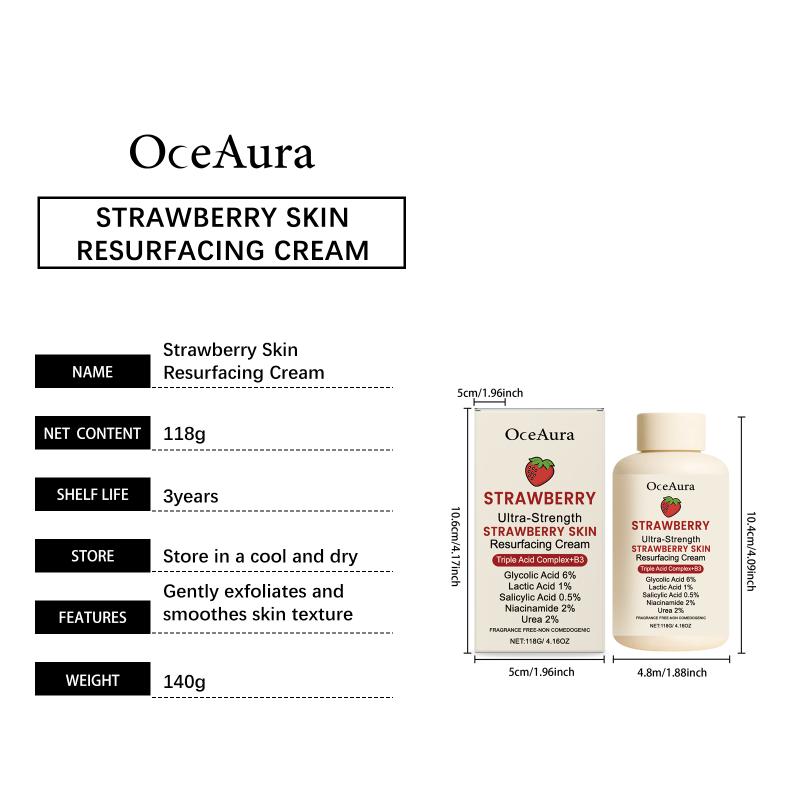 Oceaura Exfoliating Moisturizer With Niacinamide Salicylic Acid Strawberry Glow Body Cream Smooth Skin Non Greasy Hydrating