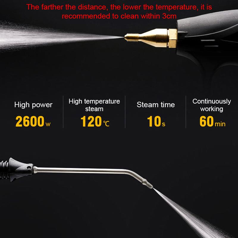 High Temperature Steam Cleaner 2600W Sterilization Pressure Jet Washer Machine for Home Car Kitchen Air Conditioner Grime Grease