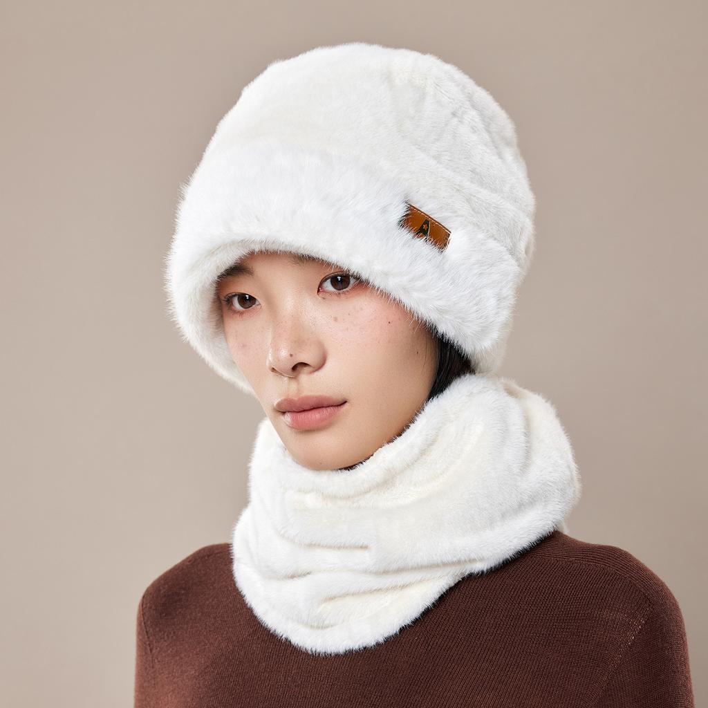 Hat Men's New Winter Thickened Ear Protector Warm Pullover Hat Riding Cold Neck Protector Two-piece Set EN